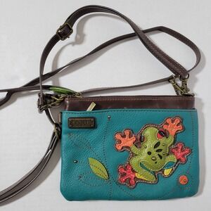 Chala FROG Mini Crossbody Purse Handbag Convertible Straps Turquoise Blue